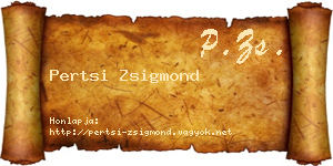 Pertsi Zsigmond névjegykártya